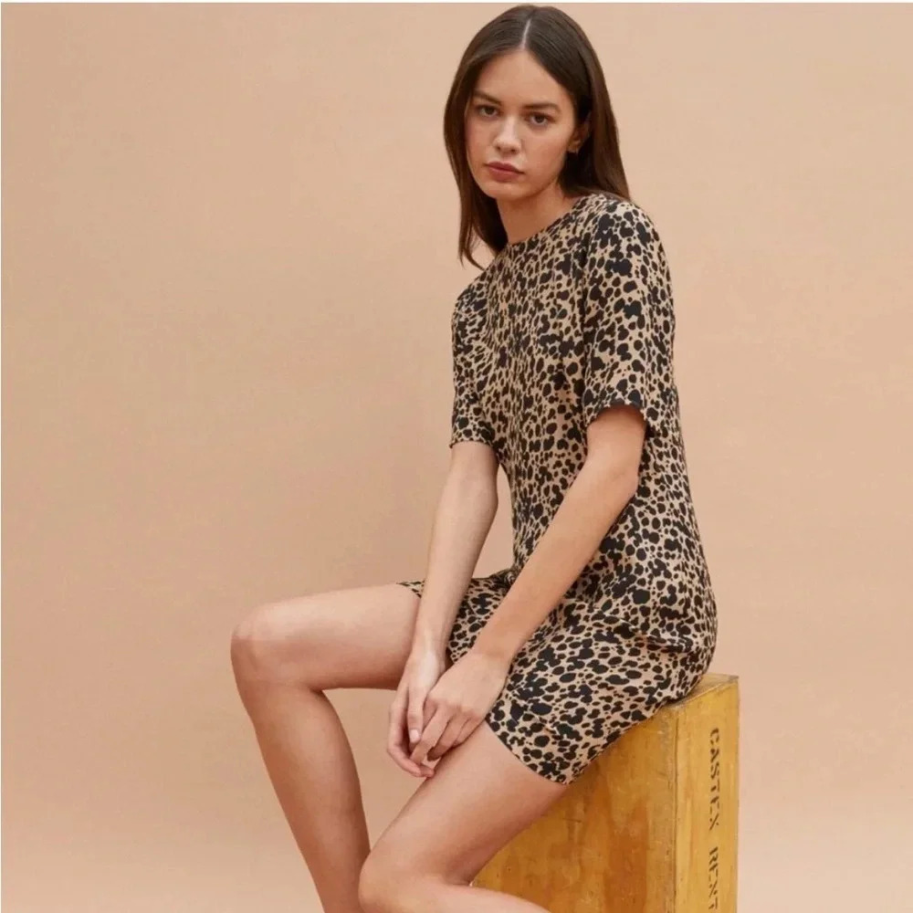 Reformation leopard mini dress